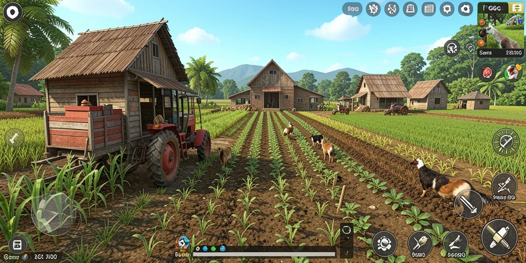 Gameplay seru 8G8G saat bercocok tanam.