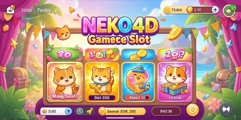 Tampilan gameplay lucu dan menghibur di NEKO4D.