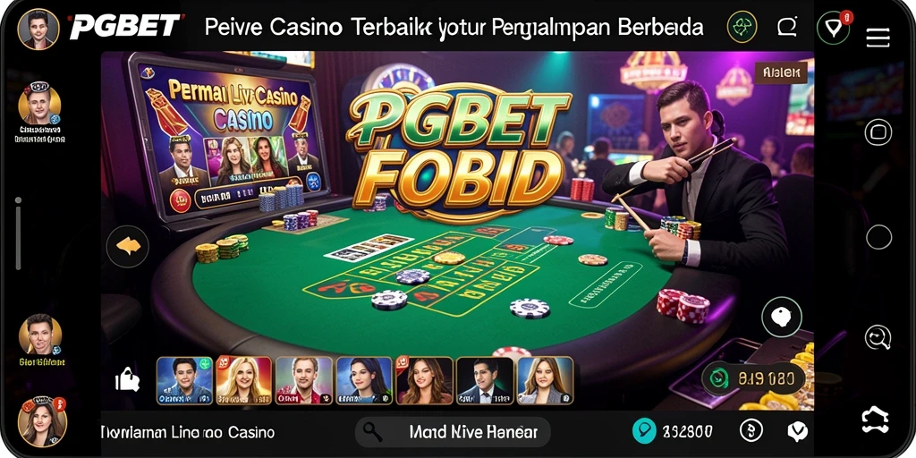 Tampilan screenshot PGBET yang menampilkan dealer langsung dalam suasana Live Casino.