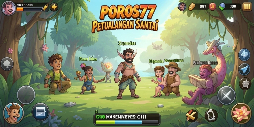 Tampilan gameplay <strong>POROS77</strong> yang menarik dari genre Idle.