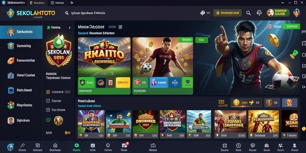 Screenshot gameplay SEKOLAHTOTO menunjukkan antarmuka menarik dan fitur taruhan.