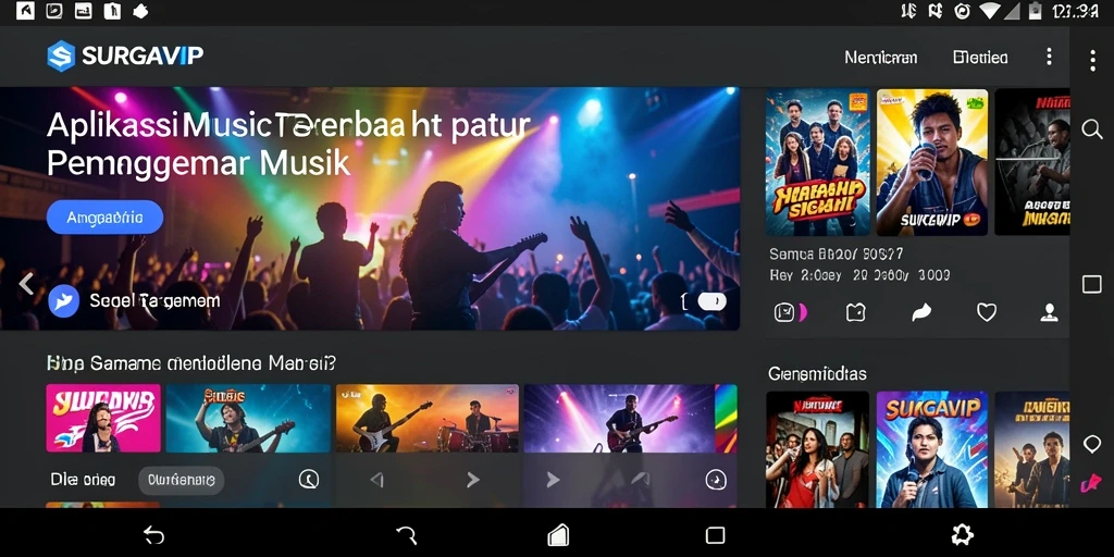 Tampilan gameplay interaktif dari aplikasi musik SURGAVIP yang memikat.